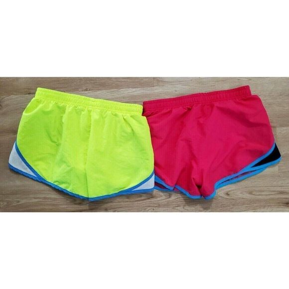 Under Armour Womens Shorts Size Small Semi Fitted Lot of 2 Heatgear Pink Yellow - Picture 2 of 4